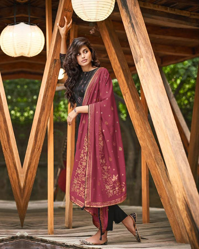 Buy Madeesh Women's Printed Winter Suits, Pakistani Concept Style, TWILL  PASHMINA SHAWL Printed Dupatta, 3 Piece Un Stitched Dress Material, Free  Size at Amazon.in